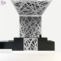 Conception de bureau de réception à surface solide noire avec réception de clinique dentaire de bureau noir inoxydable doré