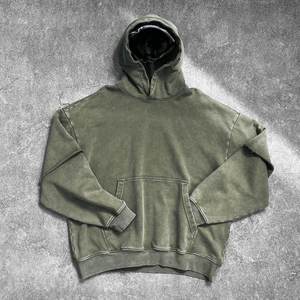 Sudadera con capucha lavada con ácido Vintage Terry bordada personalizada para hombre con <span class=keywords><strong>dobladillo</strong></span> en blanco empalmado <span class=keywords><strong>falso</strong></span> de dos piezas con capucha sólida - Product Image 1