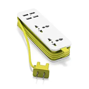 US Plug Extension Socket EU US Portable Travel Power Strip Surge Protector With 4 USB 5V 2A Smart Phone Charger Wall Desktop Hub