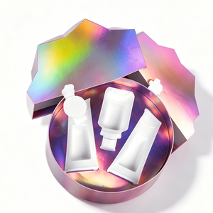 Emballage en papier holographique arc-en-ciel personnalisé avec carton rigide et insert de protection pour produits de beauté, boîte cadeau cosmétique - Product Image 1