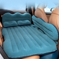 Matelas de voyage gonflable pour voiture avec barrière de tête en PVC floqué et lit gonflable à double vitesse
