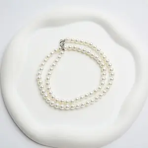Bijoux fantaisie colliers femmes personnalisables grosse perle tour de cou blanc haute qualité baroque colliers de perles pour les filles