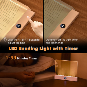Lampu Buku LED 2-in-1 3-warna Peredupan Tanpa Tingkat dengan Timer untuk Membaca 1-99 menit Lampu Malam Isi Ulang Lampu Baca - Product Image 3