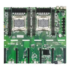 高质量双至强E5 LGA2011-3单局域网8 DDR4 SATA m-sata 6 GPU PCI-E M.2工作站计算机主板