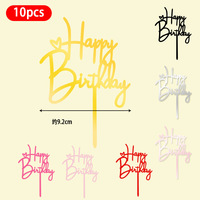 Bestseller 10 Stück Acryl Cake Topper 'Happy Birthday' Kuchendekoration Geburtstagstorten-Dekorationszubehör