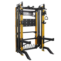 Máquina Combinada Comercial de Alta Resistencia de Acero Inoxidable: Rack de Sentadillas con Cable Cruzado, Máquina Smith para Entrenamiento de Fuerza de Pecho, Piernas, Espalda y Brazos