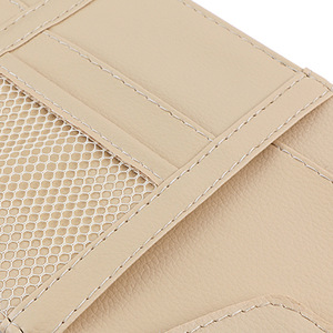 <b>Car</b> Sun <b>Visor</b> Organizer Leather Document Holder Card Glasses Clip ID Phone Receipt Storage Beige 4-7 Compartments - Product Image 1