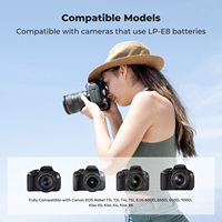 شاحن LCD ثلاثي الفتحات من K&F Concept مناسب لكاميرات كانون EOS Rebel T2i T3i T4i، مع مجموعة من 3 بطاريات LP-E8 قابلة لإعادة الشحن لكاميرات كانون
