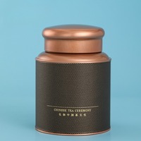 Boîte en étain hermétique Rts avec couvercle D10*H14.5cm & D12*H15.5cm Rouge Or Noir Métal Boîte en étain pour le stockage du thé Emballage de biscuits OEM Accepté