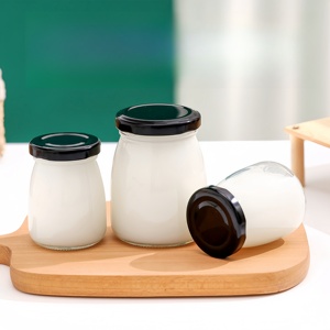 Vente en gros de pot de 2oz 50ml 100ml 120ml 200ml 300ml ml pot rond en verre pour pouding couvercles à vis en métal PE - Product Image 1