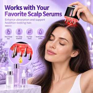 Masajeador de Cuero Cabelludo con Luz Roja, Aplicador de Aceite, Dispositivo para el Cuidado del Cabello, Peine Dispensador de Suero de Doble Acción para Uso en Casa o Salón - Product Image 5