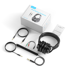 Casque d'écoute studio haute résolution filaire supra-auriculaire pour <span class=keywords><strong>monitoring</strong></span> et mixage, pliable, avec prise jack 3,5/6,35 mm pour PC, ordinateur, DJ - Product Image 6