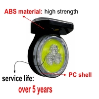 Feu de signalisation solaire magnétique à 5 LED ultra-résistantes et ultra-lumineuses, protection IP66 ABS/PC, réflecteur prismatique haute intensité