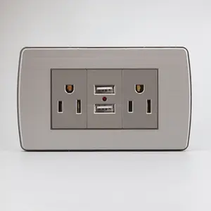 SHAOWU 110v home American USA electric wall manufacturer supplier metal power socket with usb port