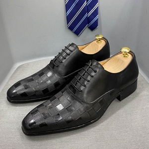 Chaussures Oxford pour hommes d'affaires européens, à enfiler, à bout pointu, avec embout en acier, en cuir véritable, antidérapantes, respirantes et légères - Product Image 3