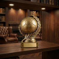 Trofeo de Fútbol Personalizado en Oro, Copa de Resina con Balón Dorado, Recuerdos para Torneos Escolares, Regalos Deportivos, Fabricante