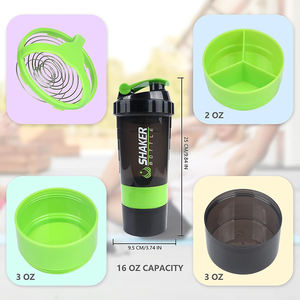 Botol Mixer Gym 600ml 3 Lapis Bebas BPA Grosir Logo Kustom Botol Plastik Fitness <span class=keywords><strong>Protein</strong></span> Mixer - Product Image 4