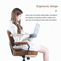 Chaise de bureau exécutive de luxe légère transfrontalière avec structure en acier, confortable pour de longues heures de travail, idéale pour le télétravail