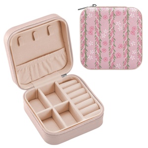 Hawaiian Custom Puakenikeni Luxury Women's Fashion Eco-Friendly Jewelry Organizer Box Compliant Cosmetic Jewelry Bags & <b>Cases</b> - Product Image 1