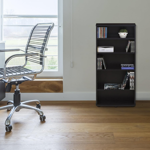 Black 4-Tier Adjustable Multimedia <strong>Storage</strong> <strong>Tower</strong>, Curved Base DVD <strong>CD</strong> Rack for Living Room Home Office - Product Image 6