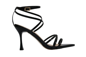 Scarpe Estive da Donna con Tacco a Spillo 2025, Sandali <span class=keywords><strong>Neri</strong></span> Sexy con Cinturini Argentati, Punta a Spillo, <span class=keywords><strong>Tacchi</strong></span> Alti da Cerimonia - Product Image 3