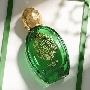 Precio de Fábrica, Fabricante y Proveedor, Botella de Perfume Redonda de Vidrio Azul de 100 ml con Cajas de Regalo a Juego, Se Puede Personalizar - Product Image 2