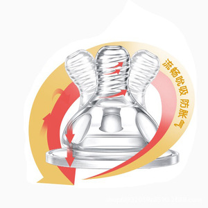 Baode Wide Mouth Silicone Nipple Sml Quick Flow 0-12 Months Feeding Milk Mouth - Product Image 1