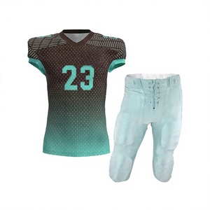 Conjunto de Pantalones y Camiseta de Fútbol Americano para Hombre, Cuello en V, Manga Corta, Color Degradado, Absorbe la Humedad, Uniforme Deportivo para Adultos, Todas las Temporadas - Product Image 1