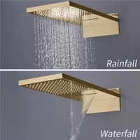Système de douche encastré chromé WEIHAO, douche pluie rectangulaire et douchette à main, ensemble combiné avec robinet mélangeur en laiton massif