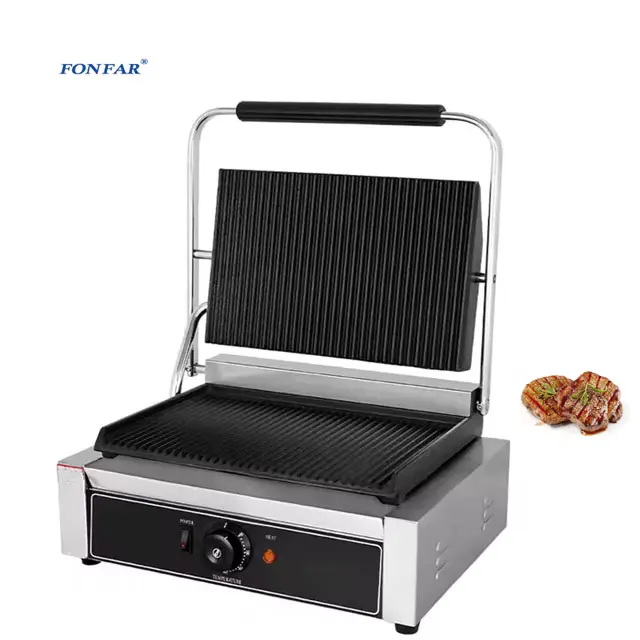 Hochwertige Restaurant küchengeräte Einzel platten Elektrischer Sandwich grill mit CE-Zertifikat