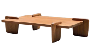Table basse avec pieds qui sortent de la table, table basse moderne de luxe en bois massif - Product Image 2