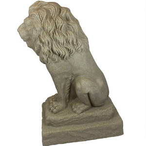 Gruppo Guardiano <span class=keywords><strong>Leone</strong></span> Statua Arenaria Naturale Aspetto Fatta di Resina Leggero 28 "di <span class=keywords><strong>Altezza</strong></span> - Product Image 2