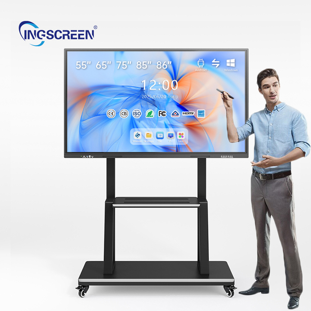 INGSCREEN Custom 55 65 75 85 86 98 110 Inch Interactive Flat Panel 4k Camera Digital Interactive Smart Boards for School Teach