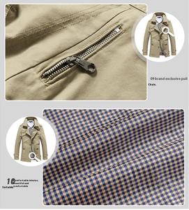 Chaqueta Larga Casual de Otoño para <span class=keywords><strong>Hombre</strong></span> con Cuello Alto, Cortavientos de Algodón Puro con Cremallera, Gabardina para <span class=keywords><strong>Hombre</strong></span> de Exportación - Product Image 5