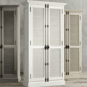 <span class=keywords><strong>Armario</strong></span> de roble vintage estilo rústico americano con persianas blancas, <span class=keywords><strong>armario</strong></span> para ropa, mueble de almacenamiento, mueble para dormitorio - Product Image 4