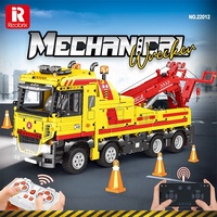 Reobrix 22012 Радиоуправляемый грузовик для городских спасательных работ, строительная техника, модели транспортных средств, конструктор, наборы игрушек из кирпичиков