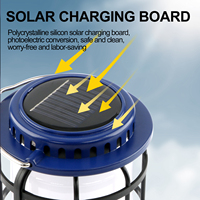 Lanterne de camping LED rechargeable solaire, type C, gradation progressive, lumière de tente rétro avec crochet, étanche pour l'extérieur