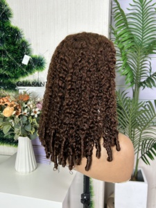 High Density 300% 5x5 Lace Closure <b>Wig</b> Super Double Drawn <b>Pixie</b> Curly 18inch SDD Human Hair <b>Wigs</b> for Black Women - Product Image 4