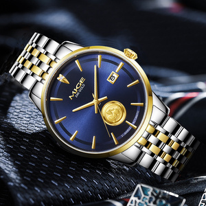 Reloj mecánico automático para hombre, correa de acero inoxidable de 42 mm, tono dorado, moda de lujo, indicador de fecha analógico - Product Image 5