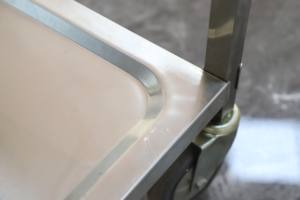 Taichang T-2 2-stöckiger Kommerzieller Edelstahl-Lieferwagen Lebensmittel-Aufbewahrungswagen mit Präsentationsregal - Product Image 3