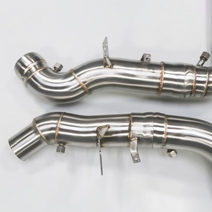 High Quality Fit 89mm High Flow Stainless Steel AMG GLE63 Straight Downpipe Exhaust Pipes Heat Shield for Mercedes Benz W167 - Product Image 3