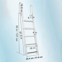 Passerelle industrielle en aluminium pour usage marin avec double main courante de sécurité et conception de quai rabattable pour escalier extérieur piscine/lac