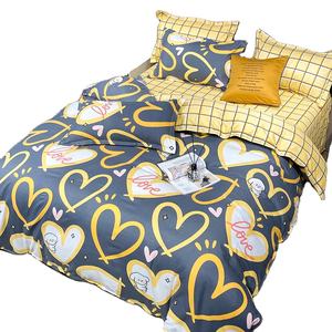Soft Microfiber Disperse Cartoon Printed <strong>Duvet</strong> Cover Set 100%polyester <strong>Small</strong> Heart Kids Printing <strong>Bed</strong> Sheets Sets - Product Image 1