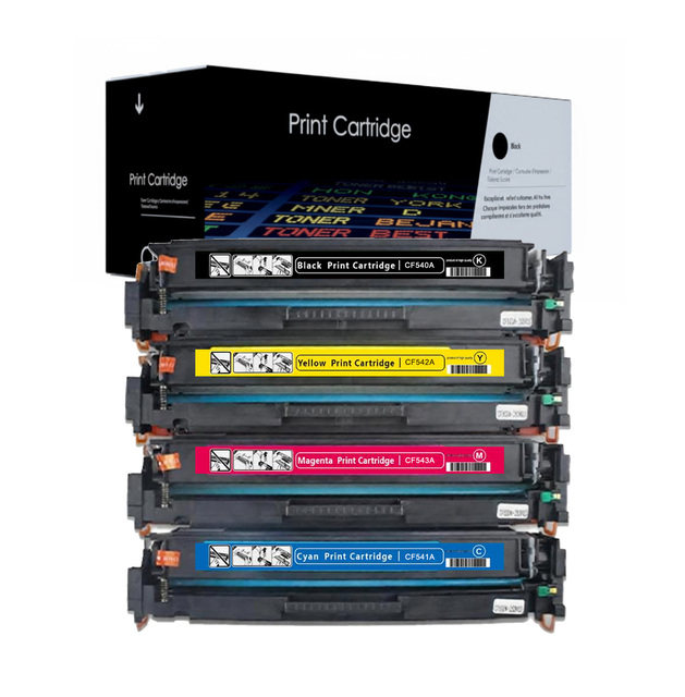 High Yield 203A CF540A CF541A CF542A CF543A Toner Cartridges for HP Color LaserJet Pro M254dw M254nw M281fdw M280nw