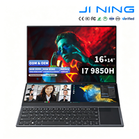 Nouvel ordinateur portable de jeu à double écran 16+14 pouces tactile IPS Intel Core i7-9850H 32 Go 1 To SSD Clavier rétroéclairé Stock Affaires