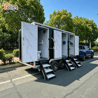Remorque Toilettes VIP Multi-Cabines avec Revêtement en Acier Galvanisé pour Parcs, Festivals, Lieux Publics – Fourniture OEM