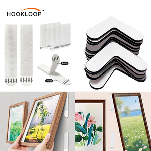 Bandes adhésives en forme de <span class=keywords><strong>L</strong></span> à prise forte bandes de boucle de crochet en polyester en nylon pour le montage de cadre photo dans la décoration intérieure - Product Image 1