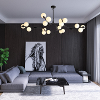 Luminaires modernes pour salle à manger, chambre et salon, lustres en forme de branche d'arbre, lampes suspendues en verre, style nordique