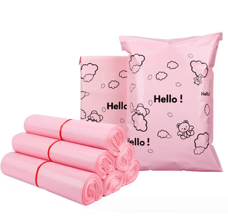 Custom Design Eco-friendly Pink Co-ex Ldpe Poly Mailers Shipping Envelopes Mailing Bag For Clothing