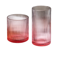 Verre à boire cannelé artisanal 280-450 ml, gobelet à café ou jus à nervures verticales pour la maison, le bureau, le café, l'hôtel